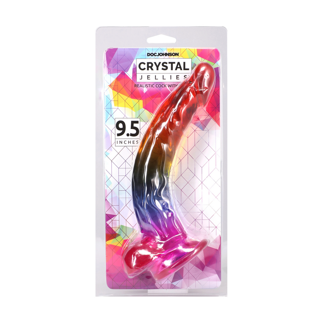 Realistic Cock with Balls - 9.5 / 24,1 cm - Rainbow - Image 2