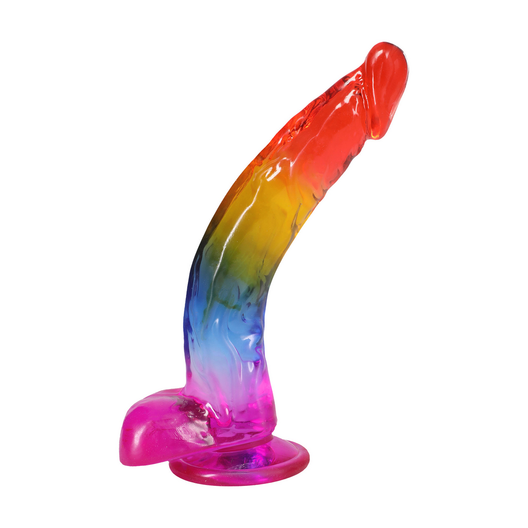 Realistic Cock with Balls - 9.5 / 24,1 cm - Rainbow - Image 5