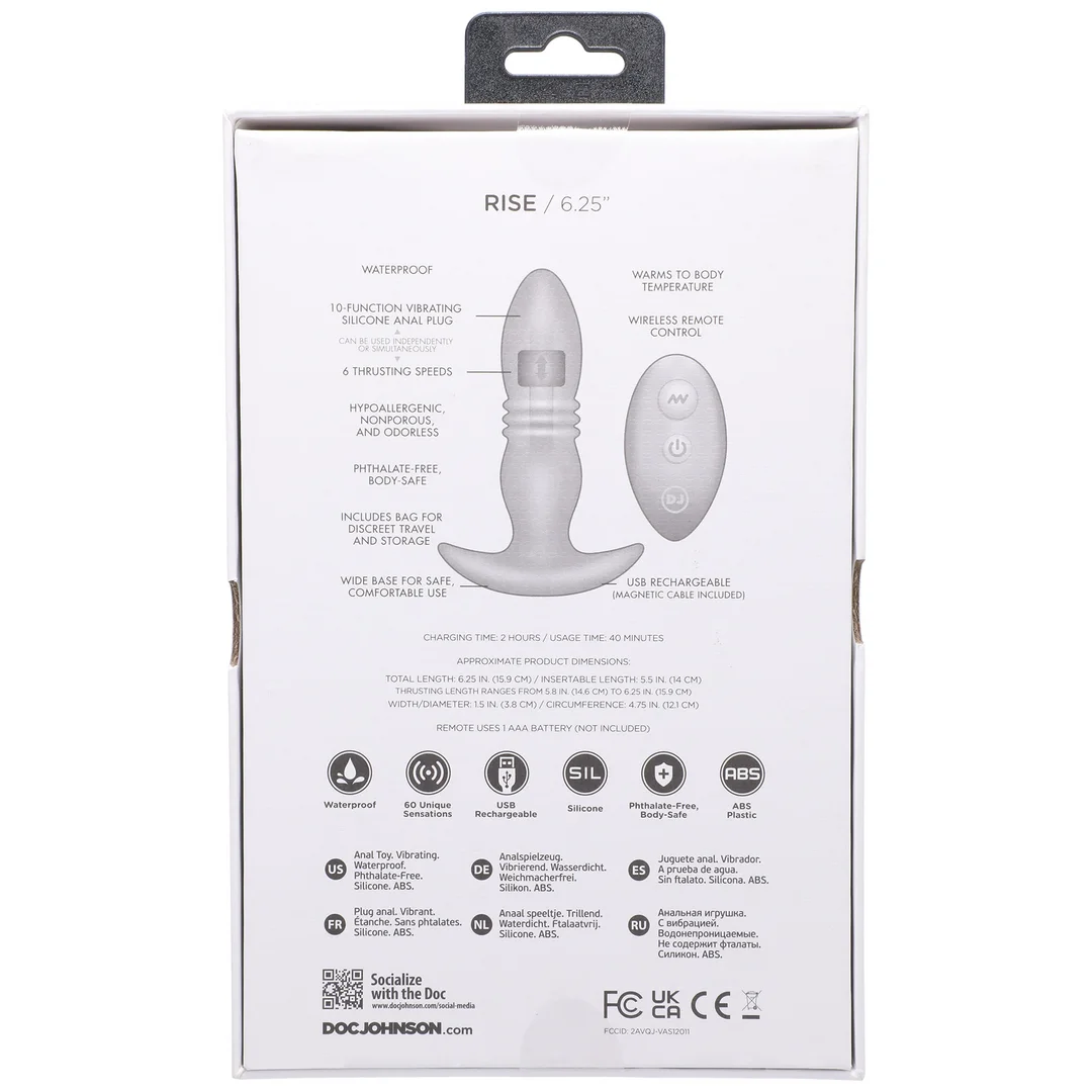 Rise - Silicone Anal Plug with Remote