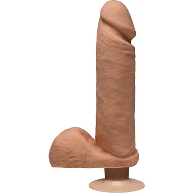 Perfect D Vibrating with Balls - 8" / 20 cm - Caramel