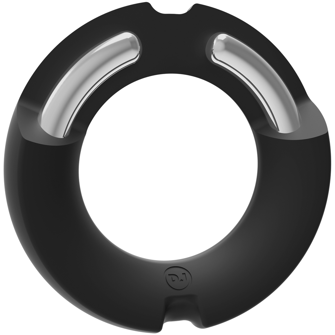 The Paradox - Silicone/Metal Cock Ring - 50mm - Black - Image 3