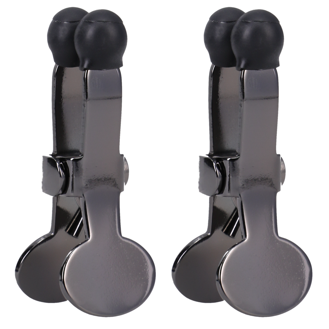 Nippers - Stainless Steel Nipple Clamps with Silicone Tip - Black - Image 4