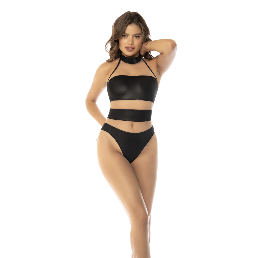 Halter Bodysuit - XL - Nude/Black - Image 4