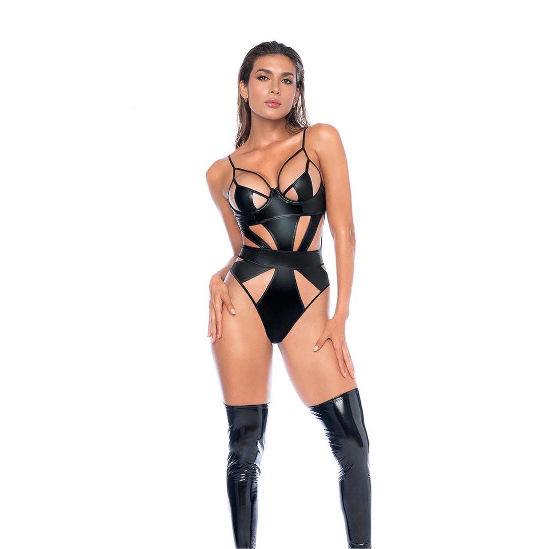 Bodysuit - M - Wet Look Black - Image 6
