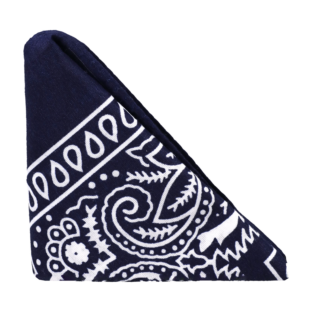 The Code - Silicone Cockring with Bandana - Navy Blue - Image 4