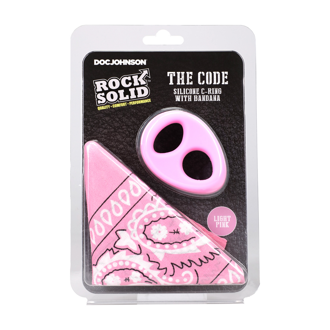 The Code - Silicone Cockring with Bandana - Pink - Image 2