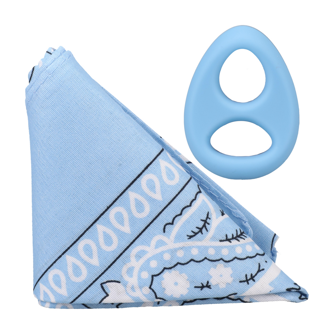 The Code - Silicone Cockring with Bandana - Light Blue