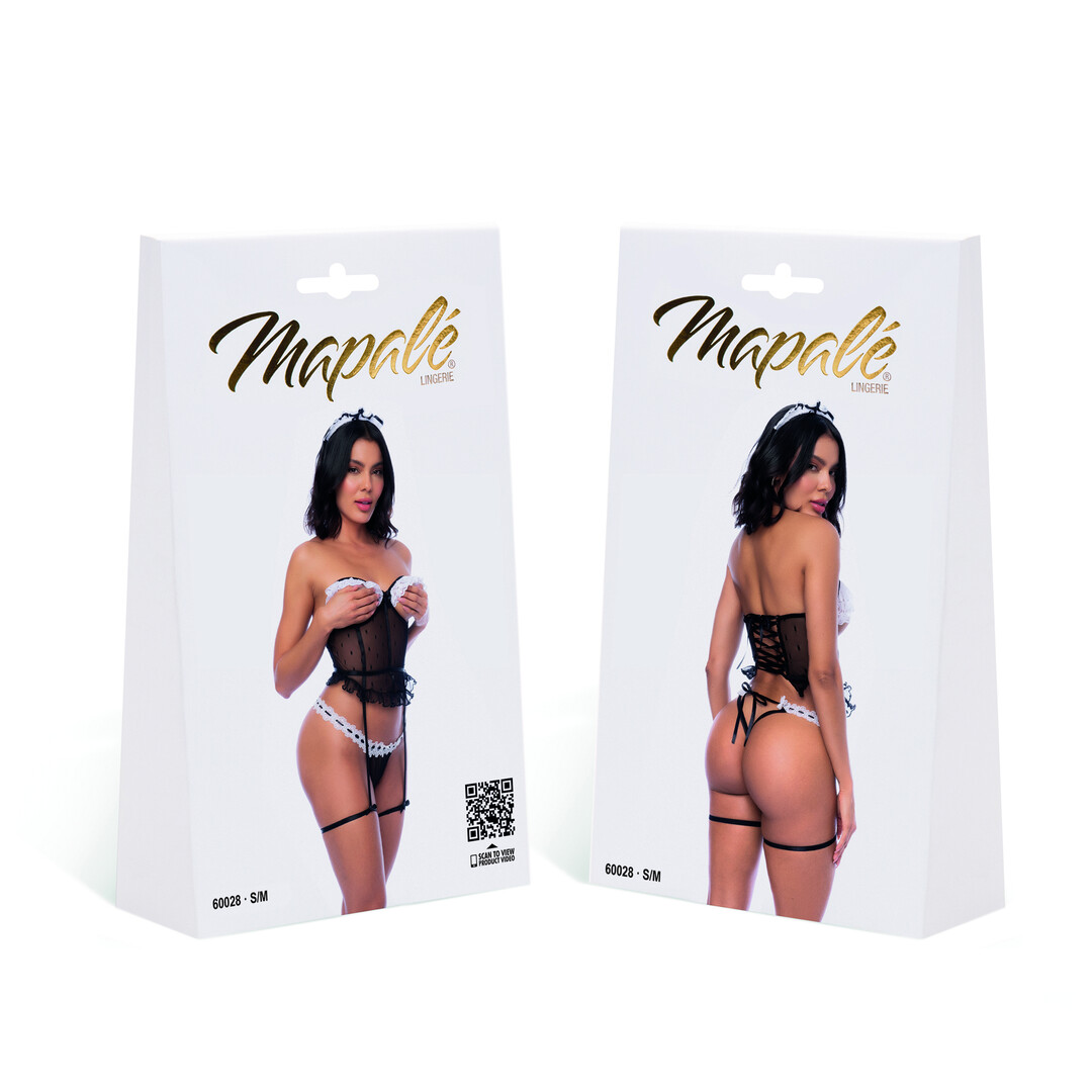 Costume French Maid - Bustier Set - L/XL - Black - Image 2