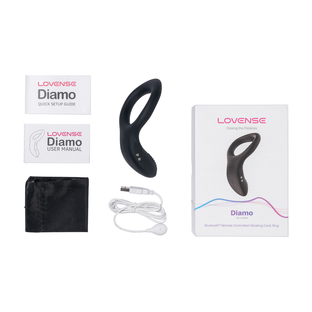 Diamo - App-controlled Vibrating Cockring - Black - Image 6