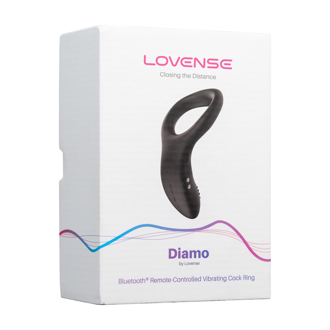 Diamo - App-controlled Vibrating Cockring - Black - Image 2