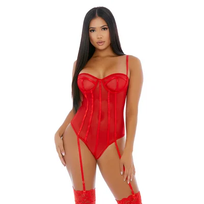 Sheer Up Mesh Teddy - Red