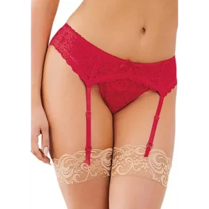 Lace Garter Belt Dmd - OS - Red
