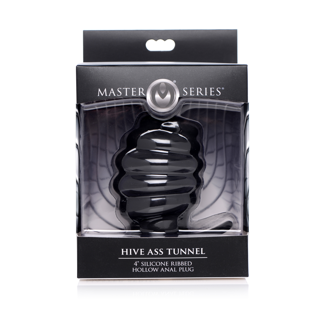 Hive Ass Tunnel - Silicone Ribbed Hollow Anal Plug - Large - Image 2