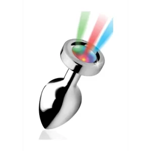 Light Up - Medium Anal Plug - Silver