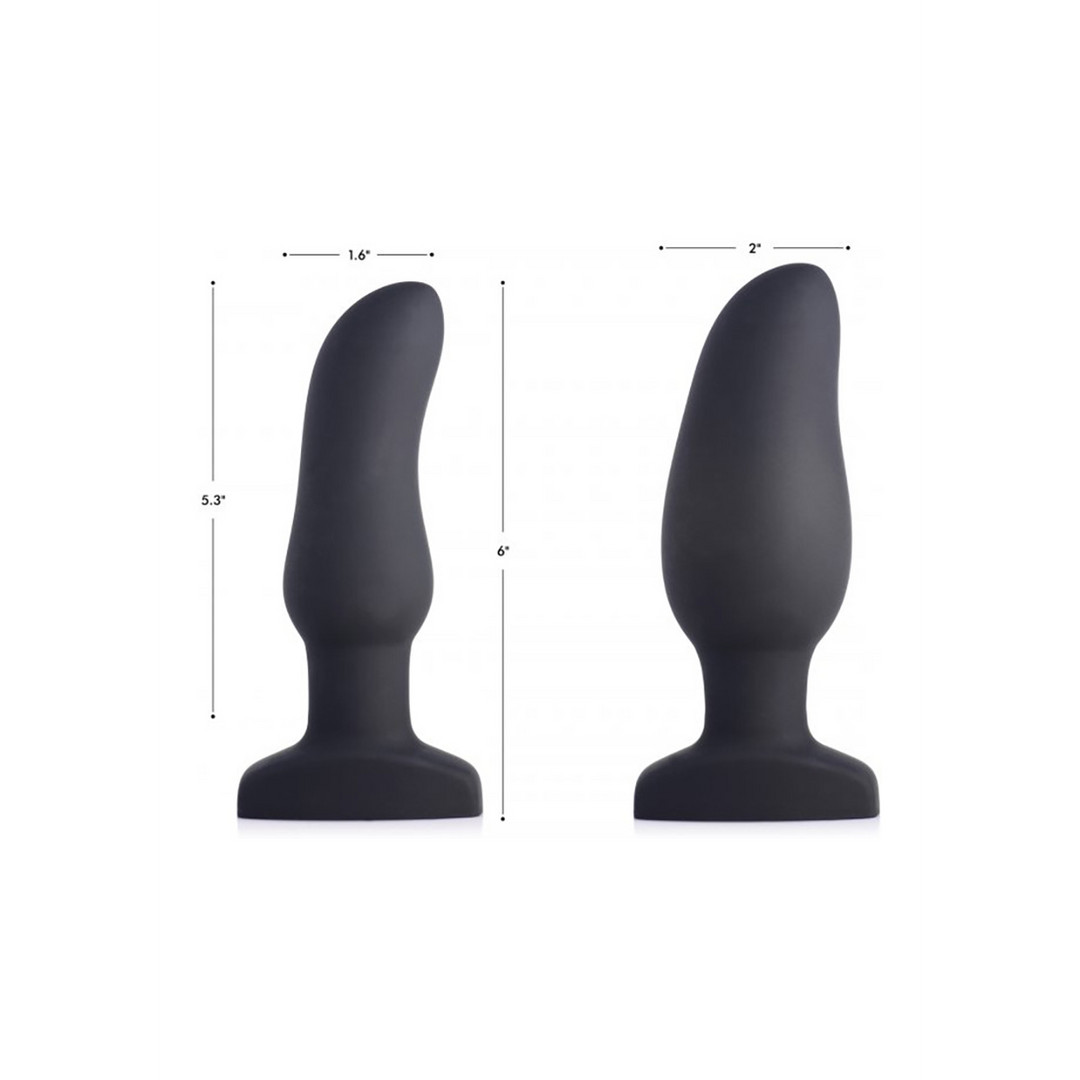 Inflatable Curved Vibrating Silicone Butt Plug - Image 5