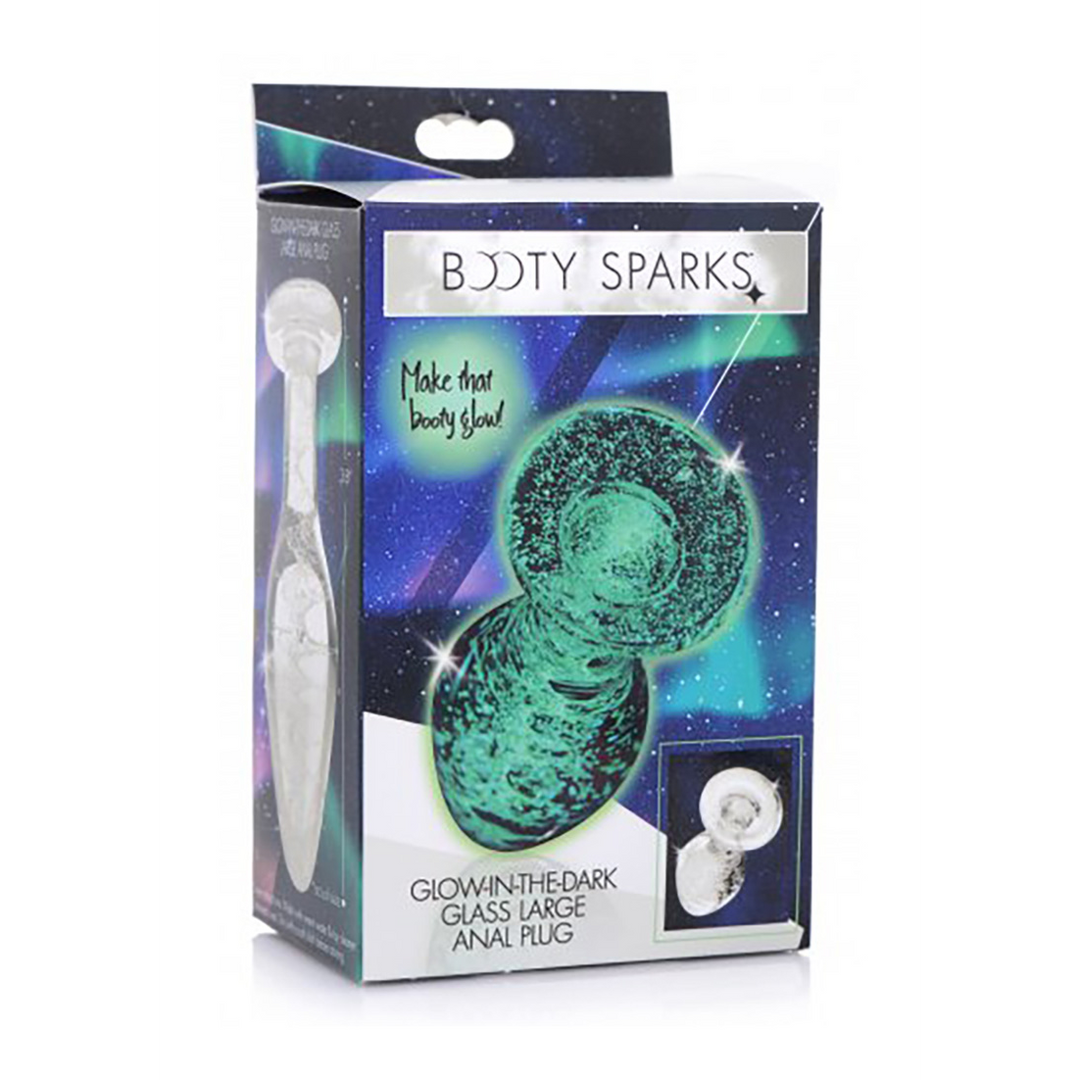 Glow-In-The-Dark - Glass Butt Plug - Large - Image 2