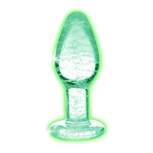 Glow-In-The-Dark Glass Anal Plug - Small