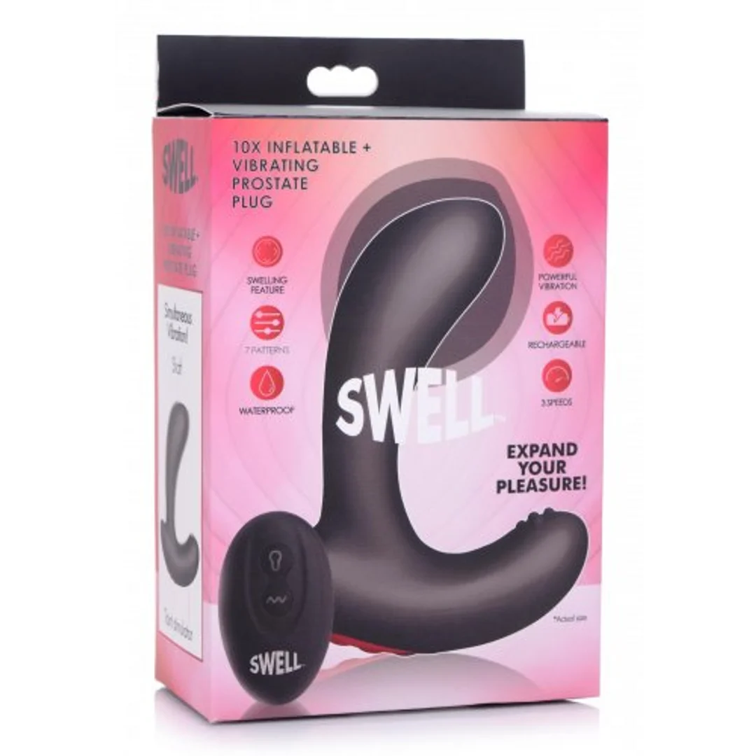 10X Inflatable Vibrating Silicone Prostate Plug