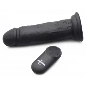 Power Player 28X Vibrating Dildo w/RC - Black