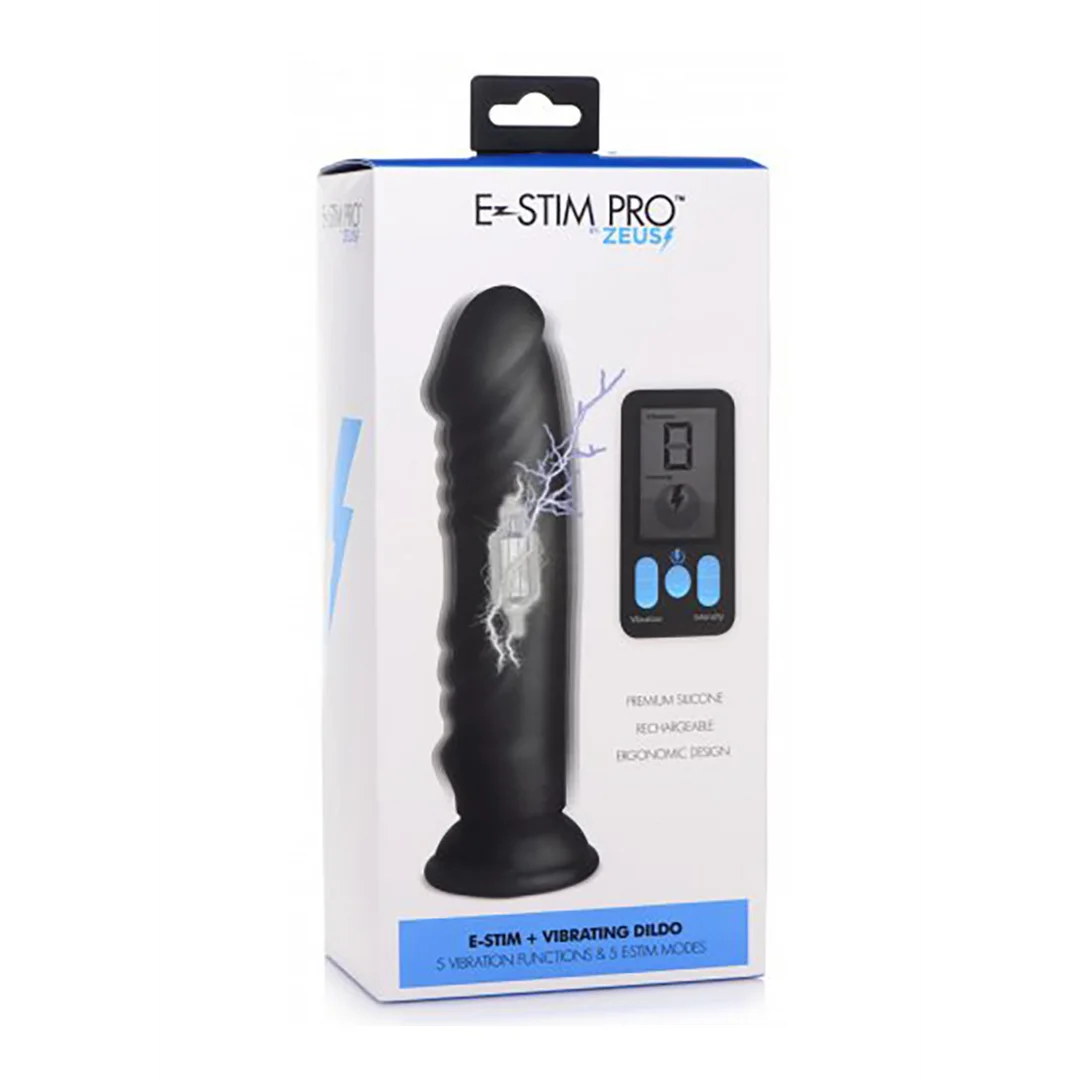 5X Vibrating & E-Stim Silicone Dildo + Remote