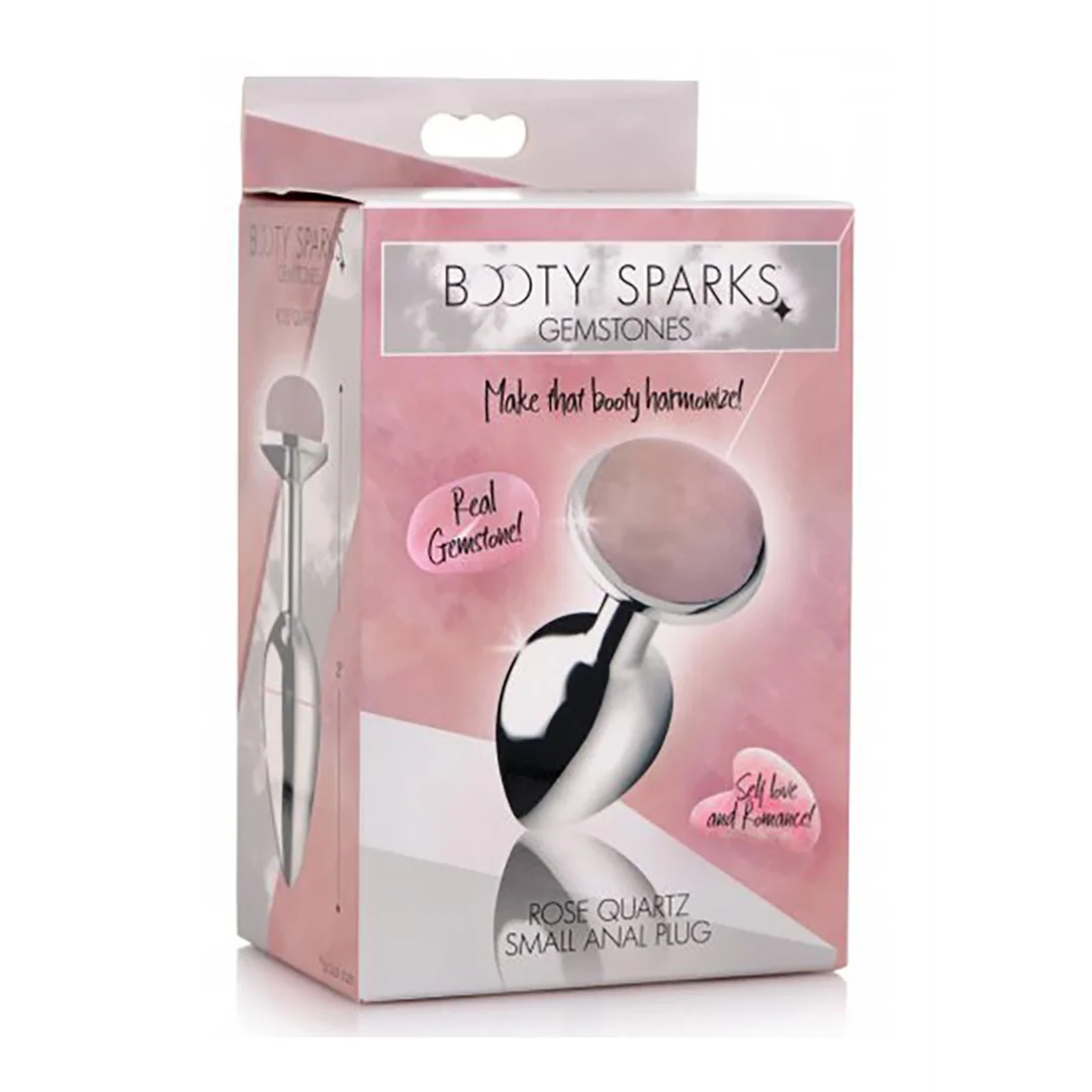 Gemstones Rose Quartz Gem Small Anal Plug - pink