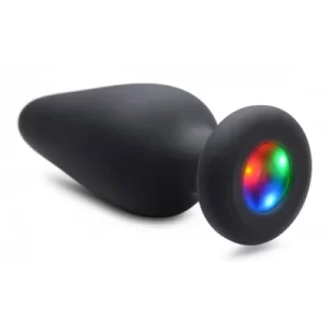 Silicone Light-Up Large Anal Plug - Black
