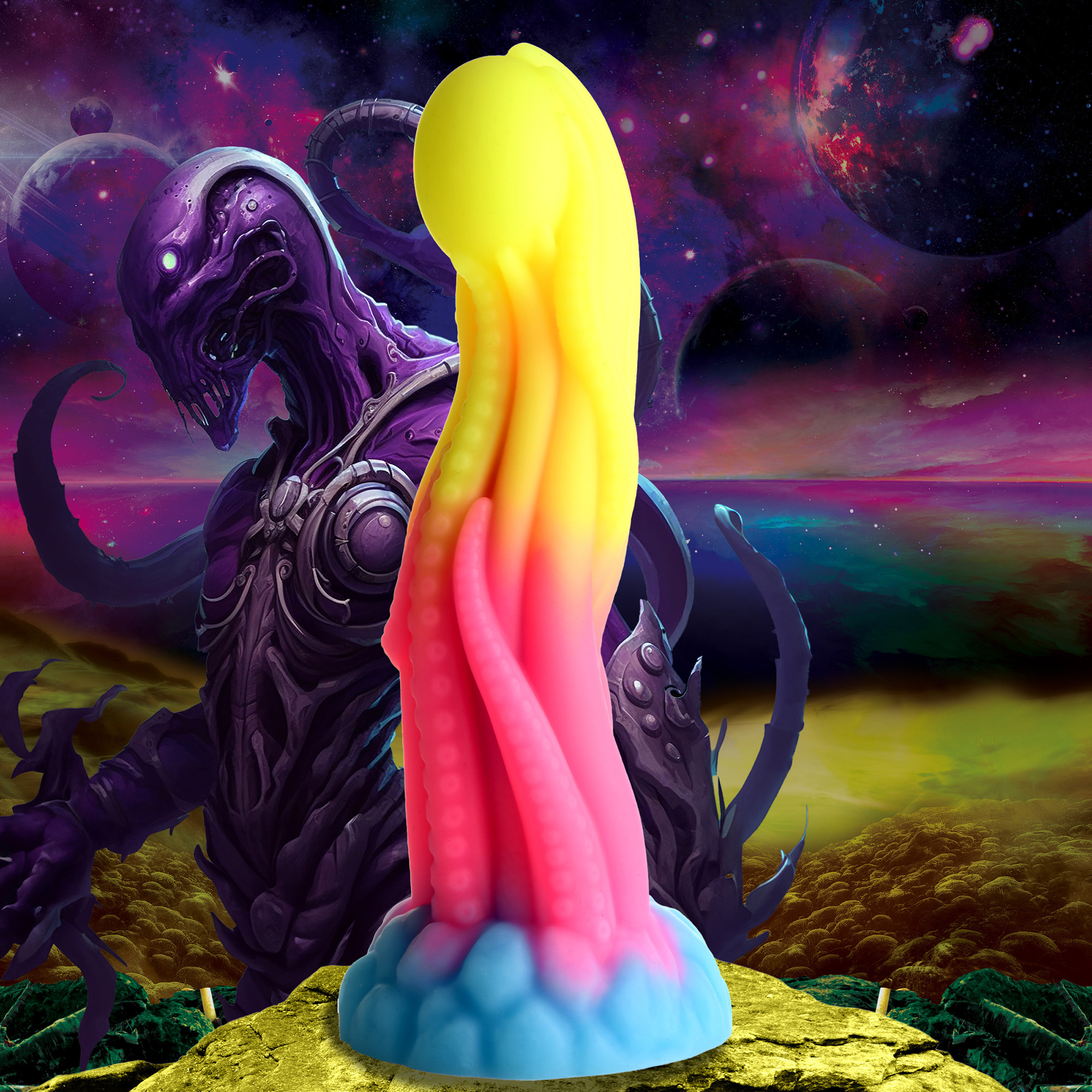 Tenta Glow - Glow-in-the-Dark Silicone Dildo - Image 7
