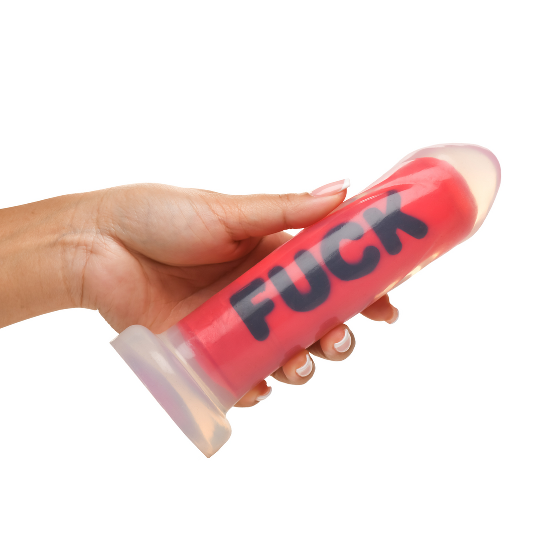 FUCK - Silicone Dildo - Red - Image 5
