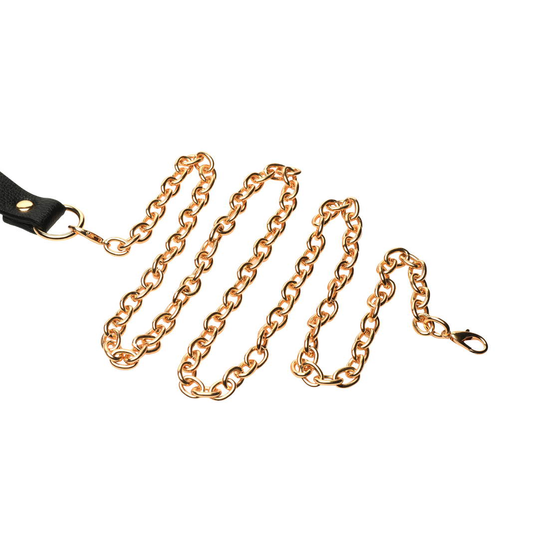 Captivate - Collar with Body Chain - Black/Golden - Image 4