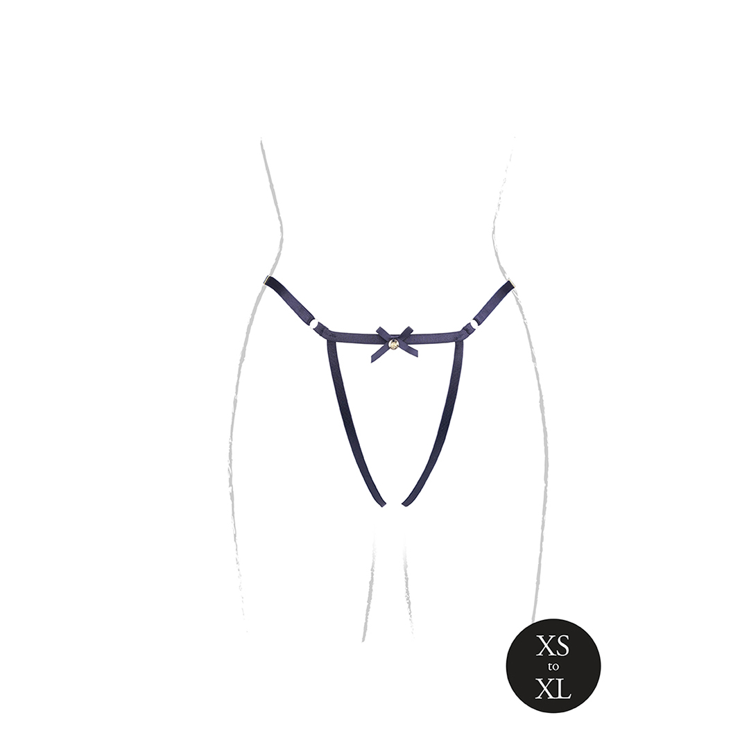 Aimé - Brief with Open Crotch and Buttock Adjustable Slider and Golden Details - One Size - Black - Image 12