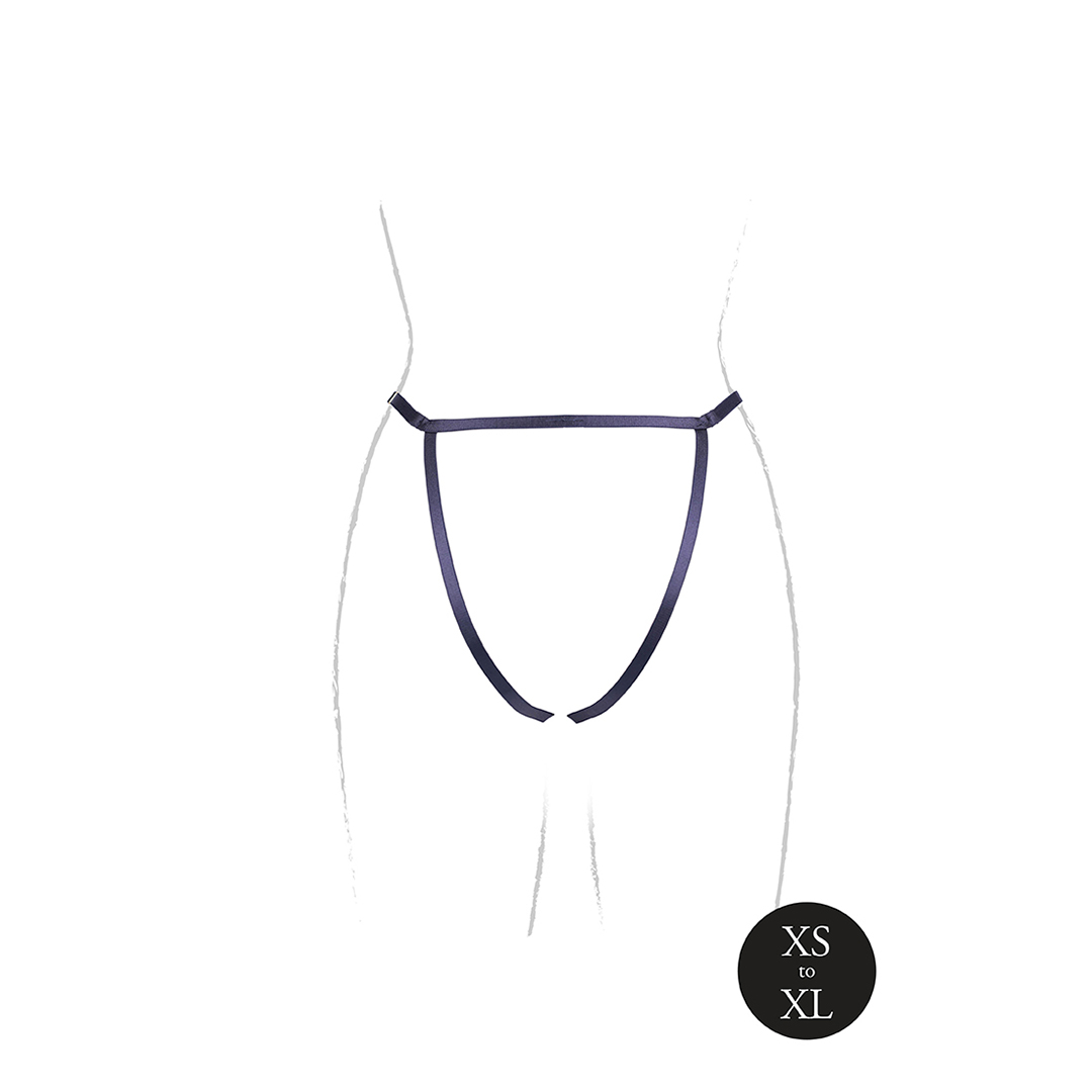Aimé - Brief with Open Crotch and Buttock Adjustable Slider and Golden Details - One Size - Black - Image 13