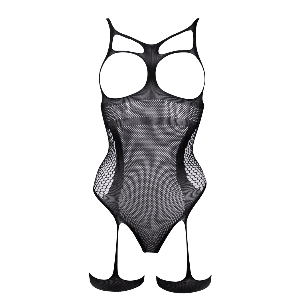 Open-Cup Strappy Teddy - One Size - Black - Image 8