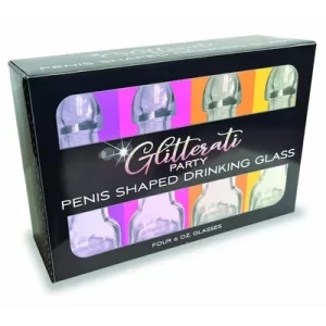 Glitterati Penis 6Oz Drinking Glass