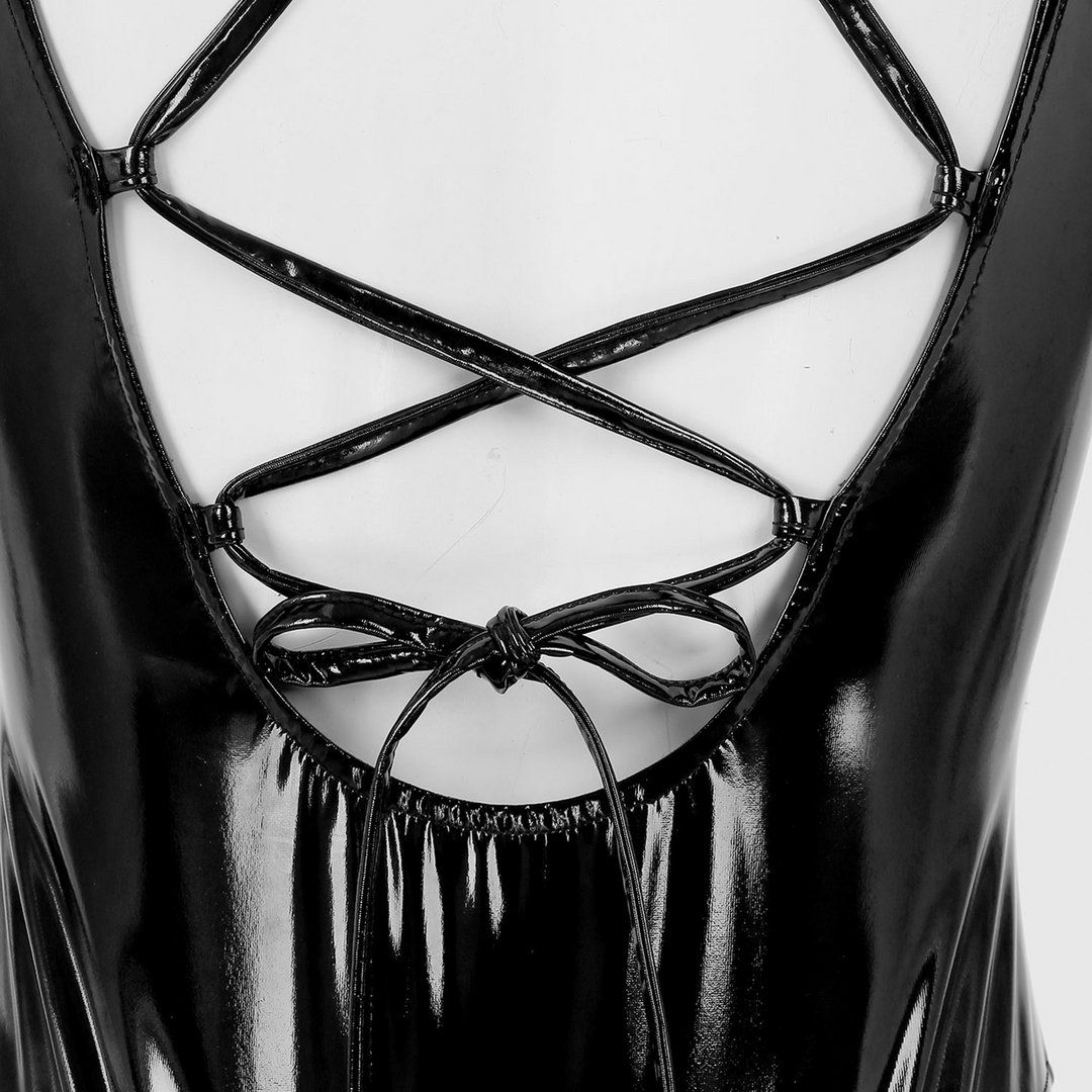 Wetlook Deep-V Bodysuit - S/M - Black - Image 6
