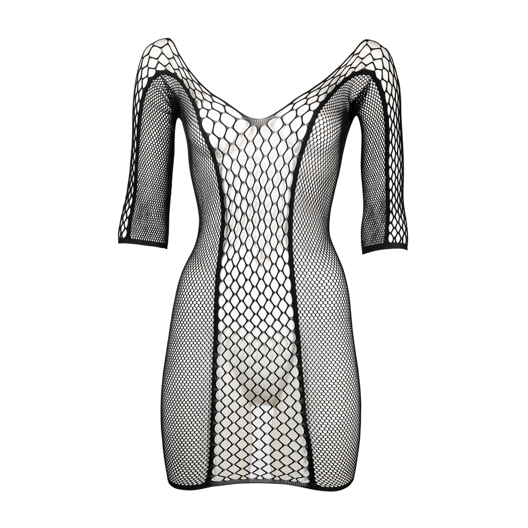 Duo Net Sleeved Mini Dress - One Size - Black - Image 8