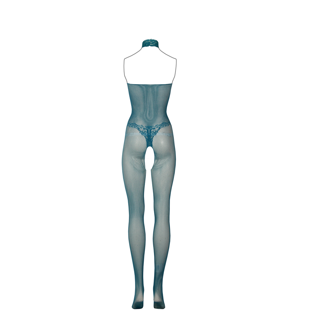 Fishnet and Lace Bodystocking - One Size - Blue - Image 11