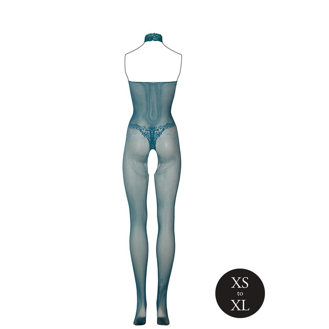 Fishnet and Lace Bodystocking - One Size - Blue - Image 13