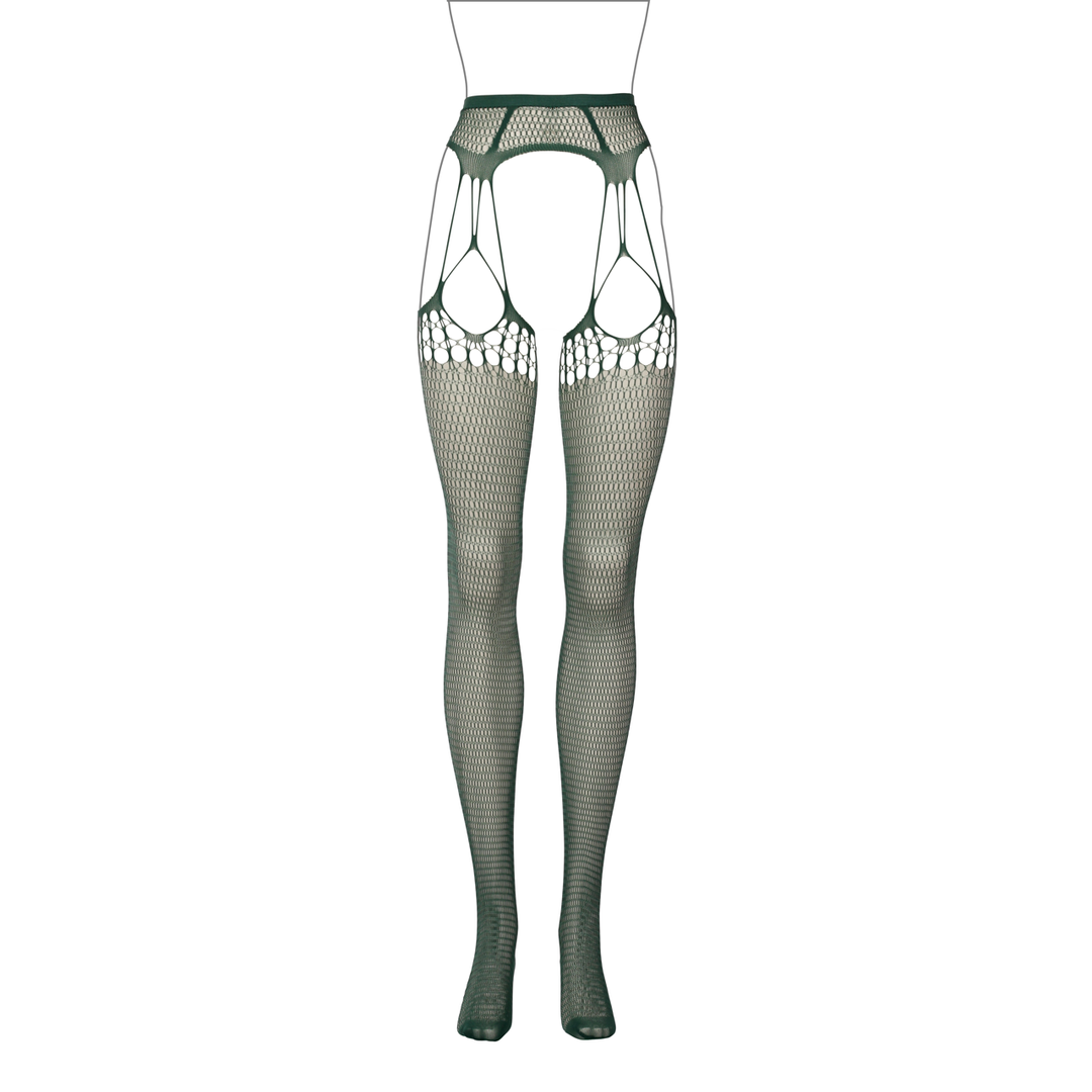 Shredded Suspender Pantyhose - One Size - Green - Image 10