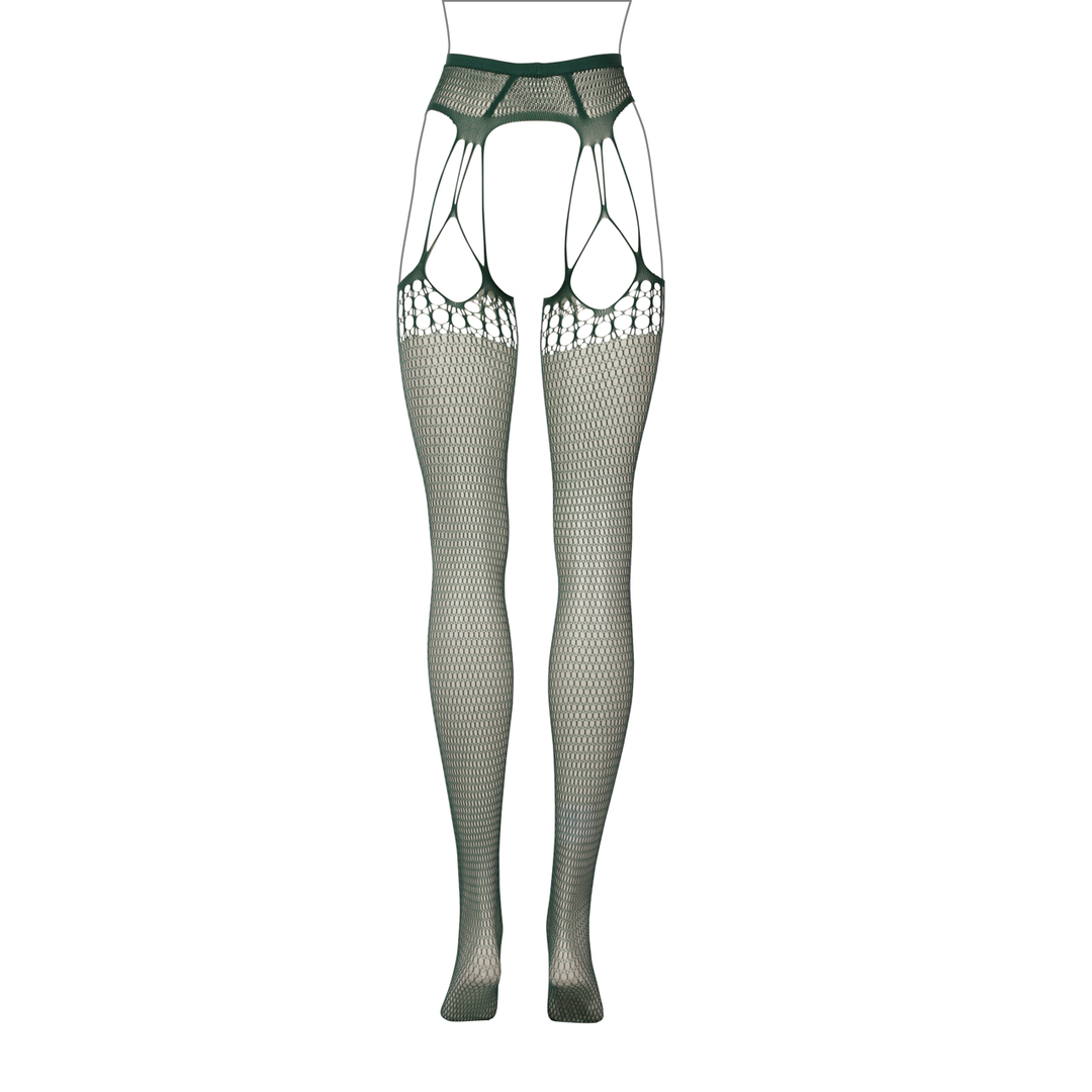 Shredded Suspender Pantyhose - One Size - Green - Image 11