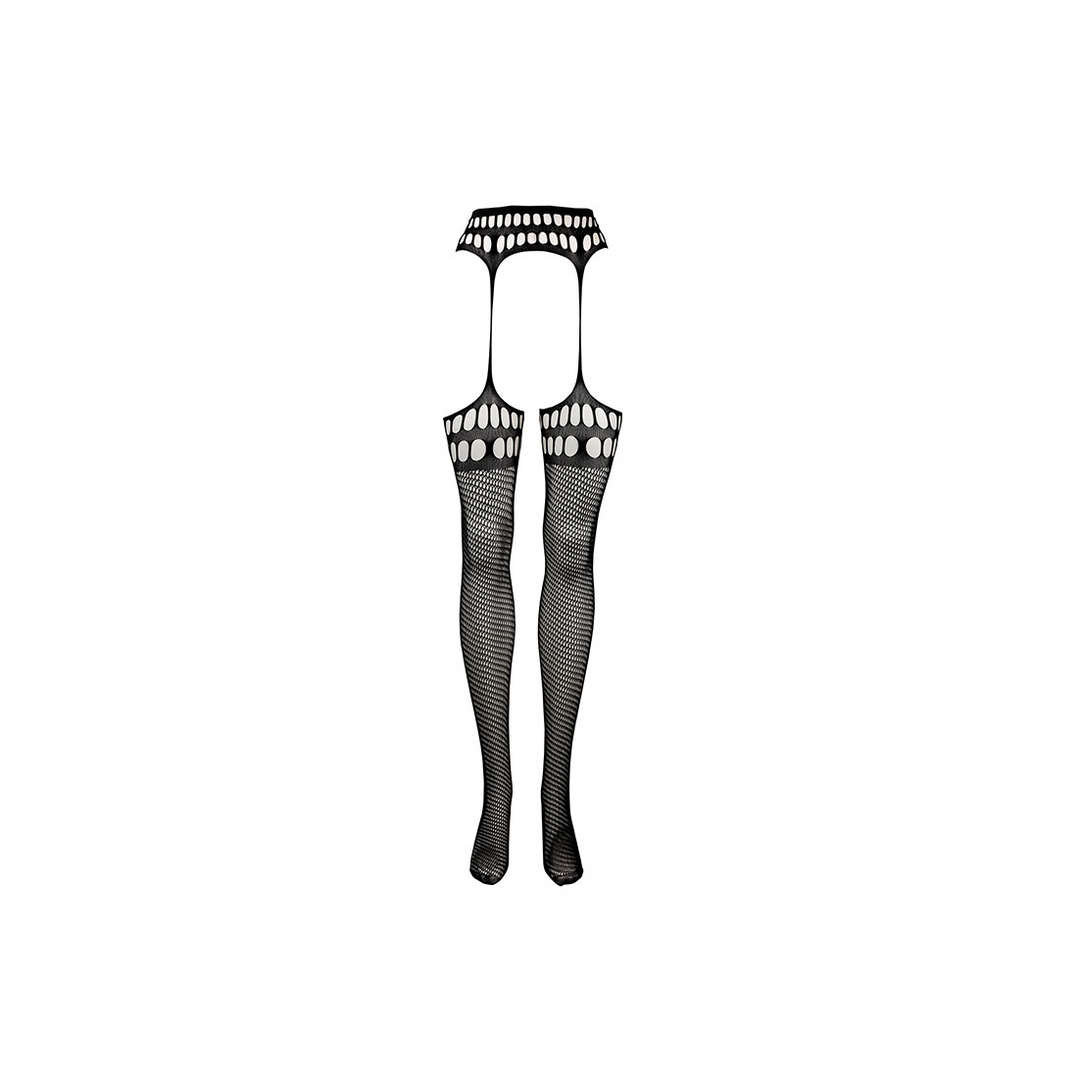 Garterbelt Stockings with Open Design - One Size - Black - Image 9