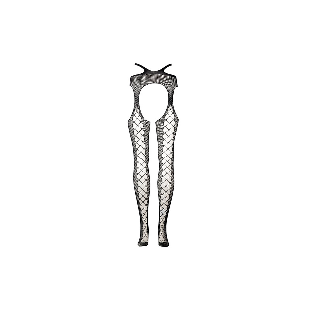 Suspender Pantyhose with Strappy Waist - Queen Size - Black - Image 10