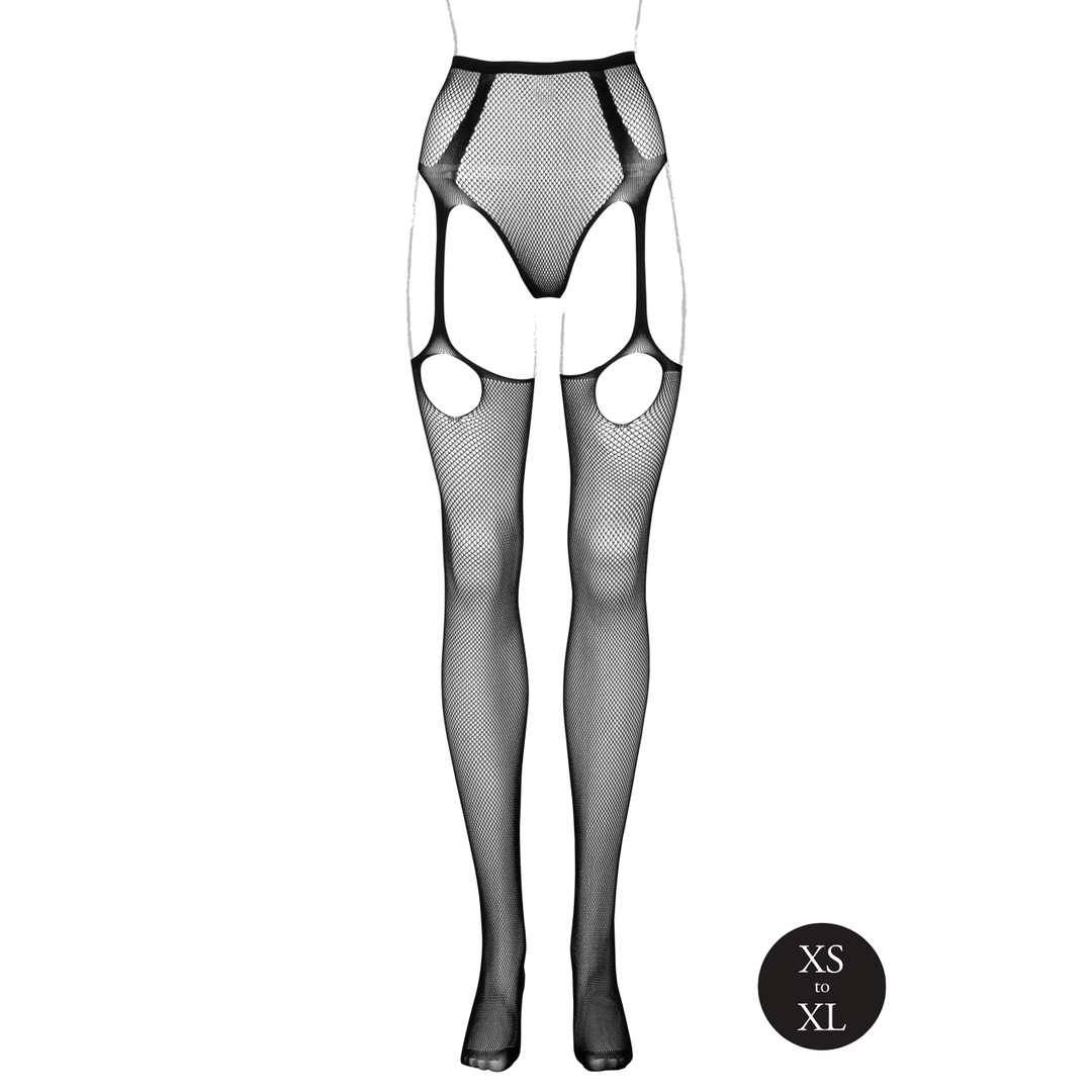 Pantie with Attached Stockings - One Size - Black - Image 12
