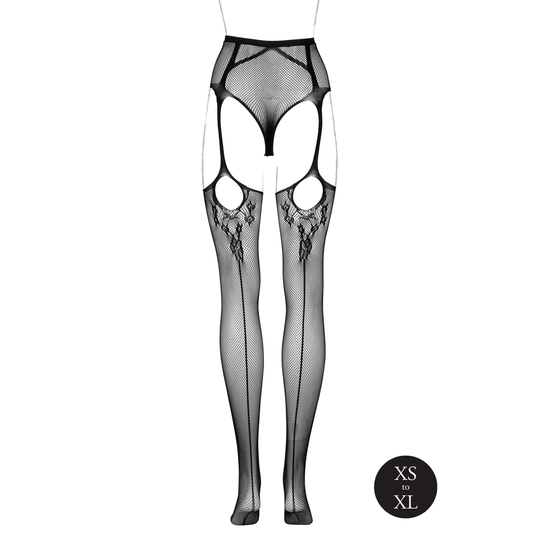 Pantie with Attached Stockings - One Size - Black - Image 13