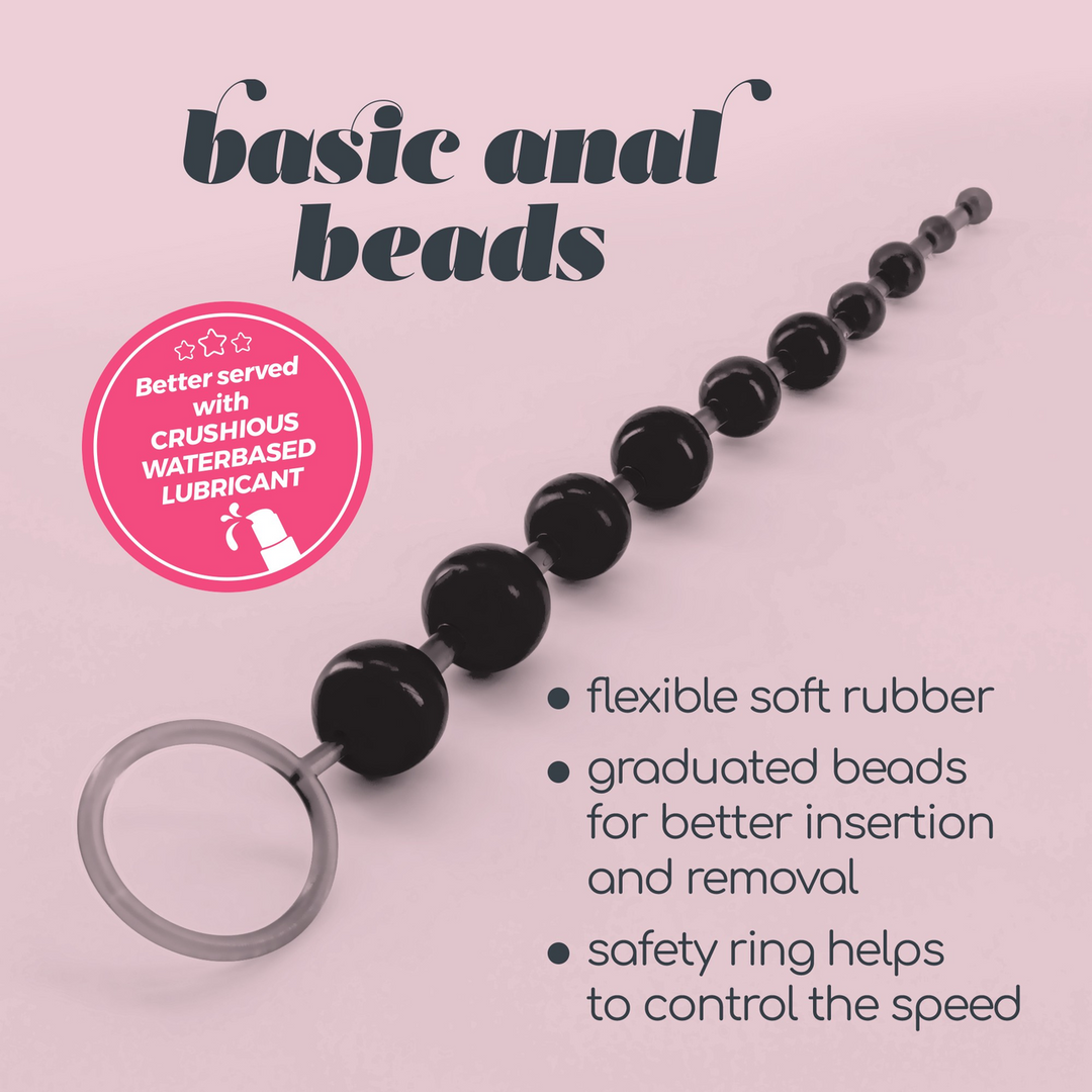 Basic Anal Beads - 10 Bead Chain - Black - Image 6