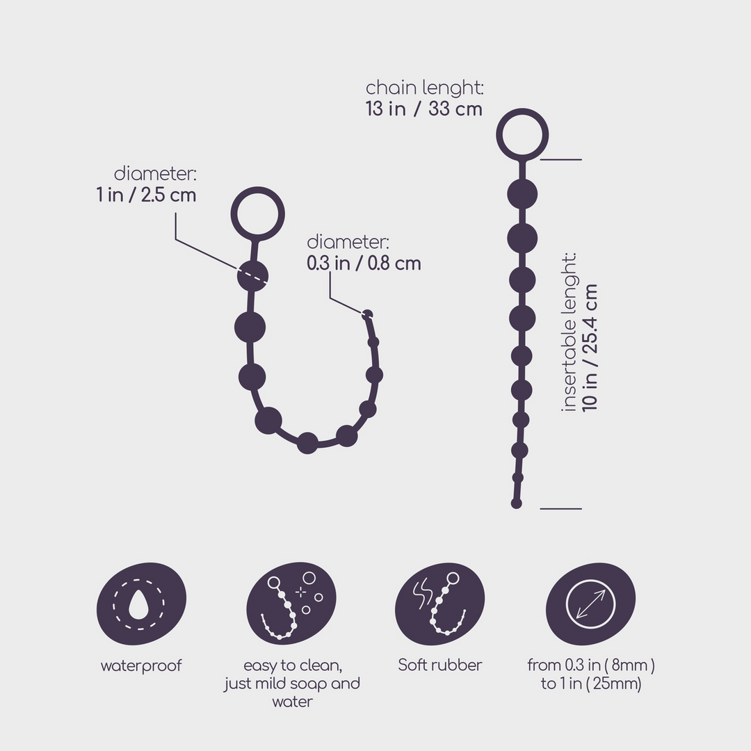 Basic Anal Beads - 10 Bead Chain - Pink - Image 5