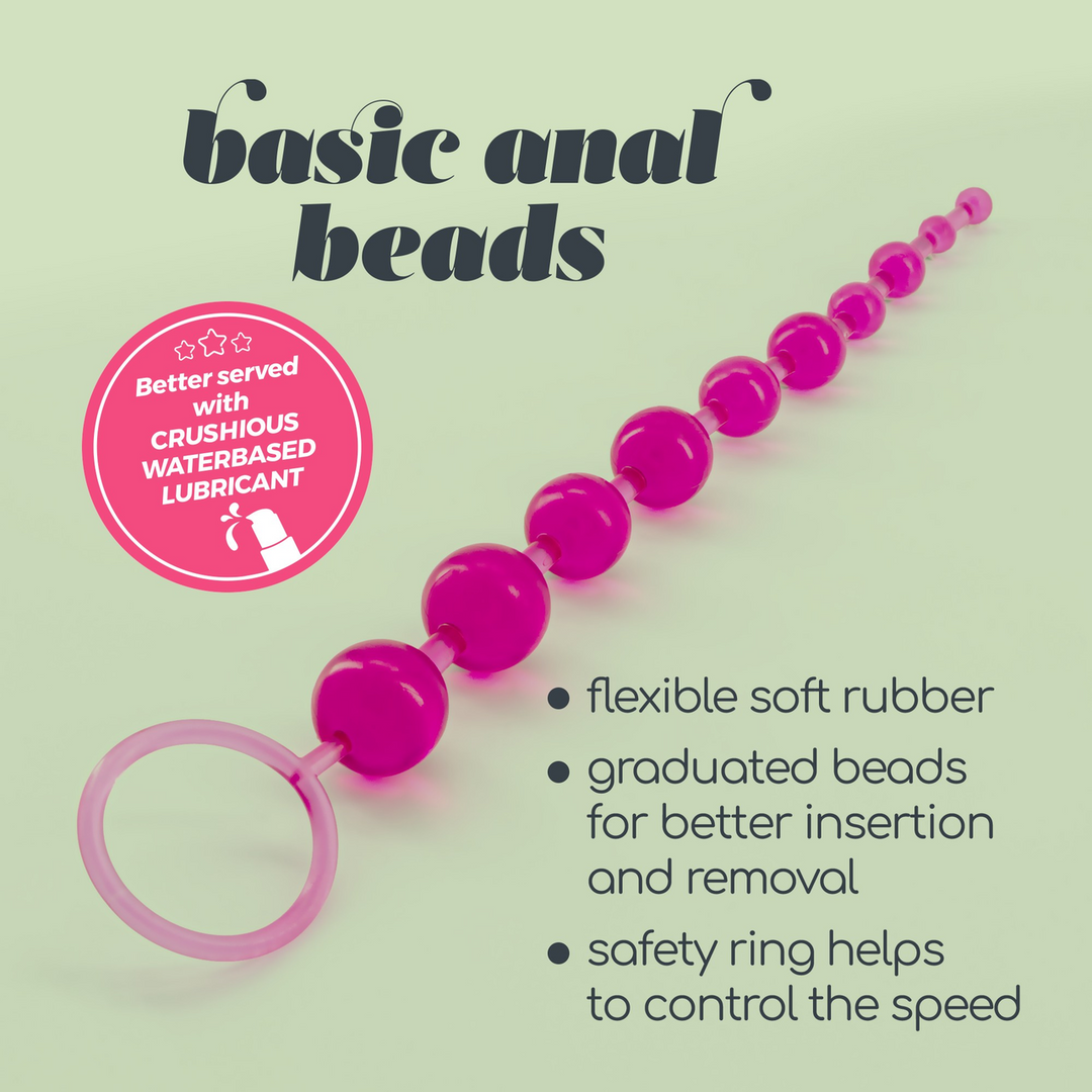 Basic Anal Beads - 10 Bead Chain - Pink - Image 6