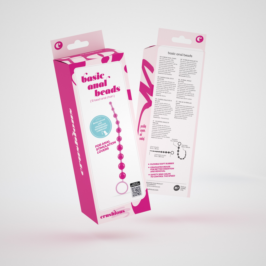 Basic Anal Beads - 10 Bead Chain - Pink - Image 2