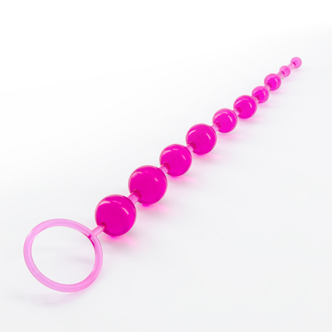 Basic Anal Beads - 10 Bead Chain - Pink - Image 3
