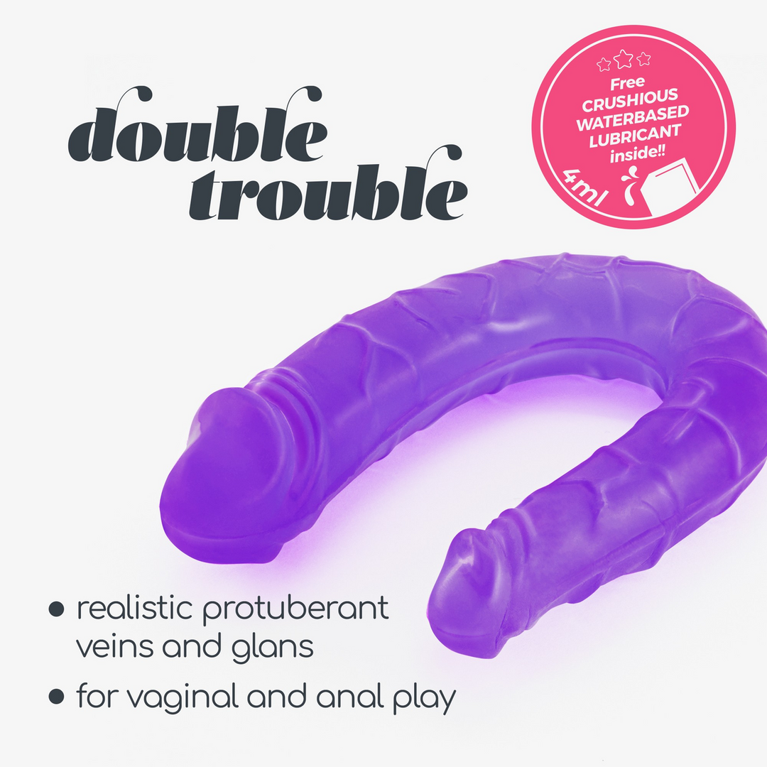Double Trouble - Double Dildo - 10.6 / 27 cm - Purple - Image 5