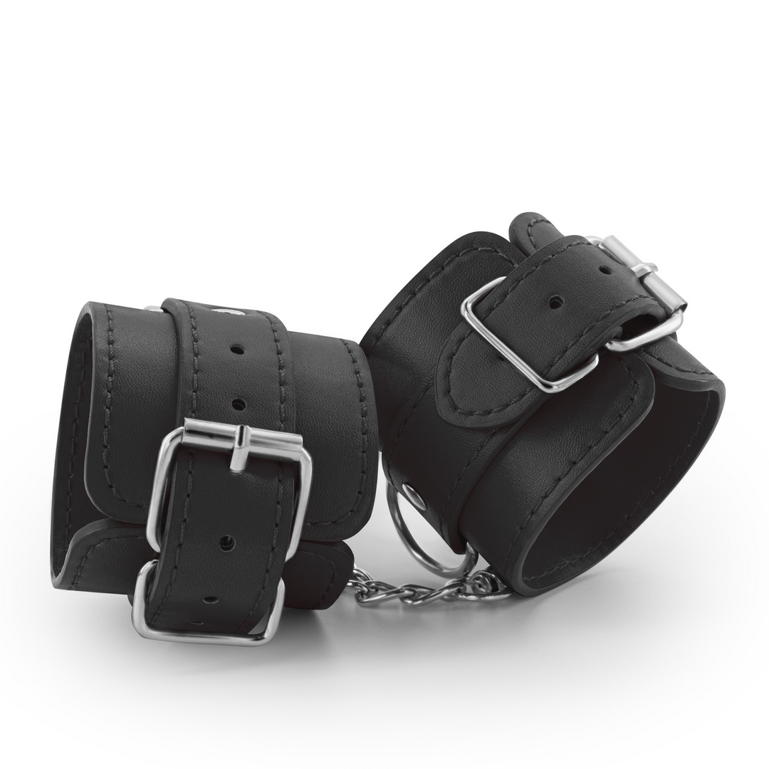 Bondage Love - Leather Handcuffs - Black - Image 4